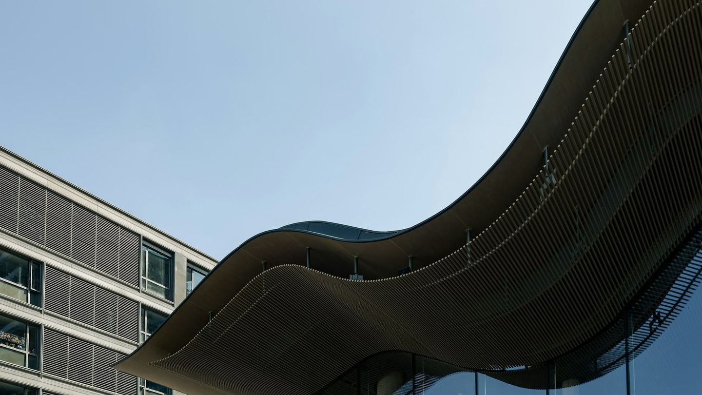 Bright modern office building exterior