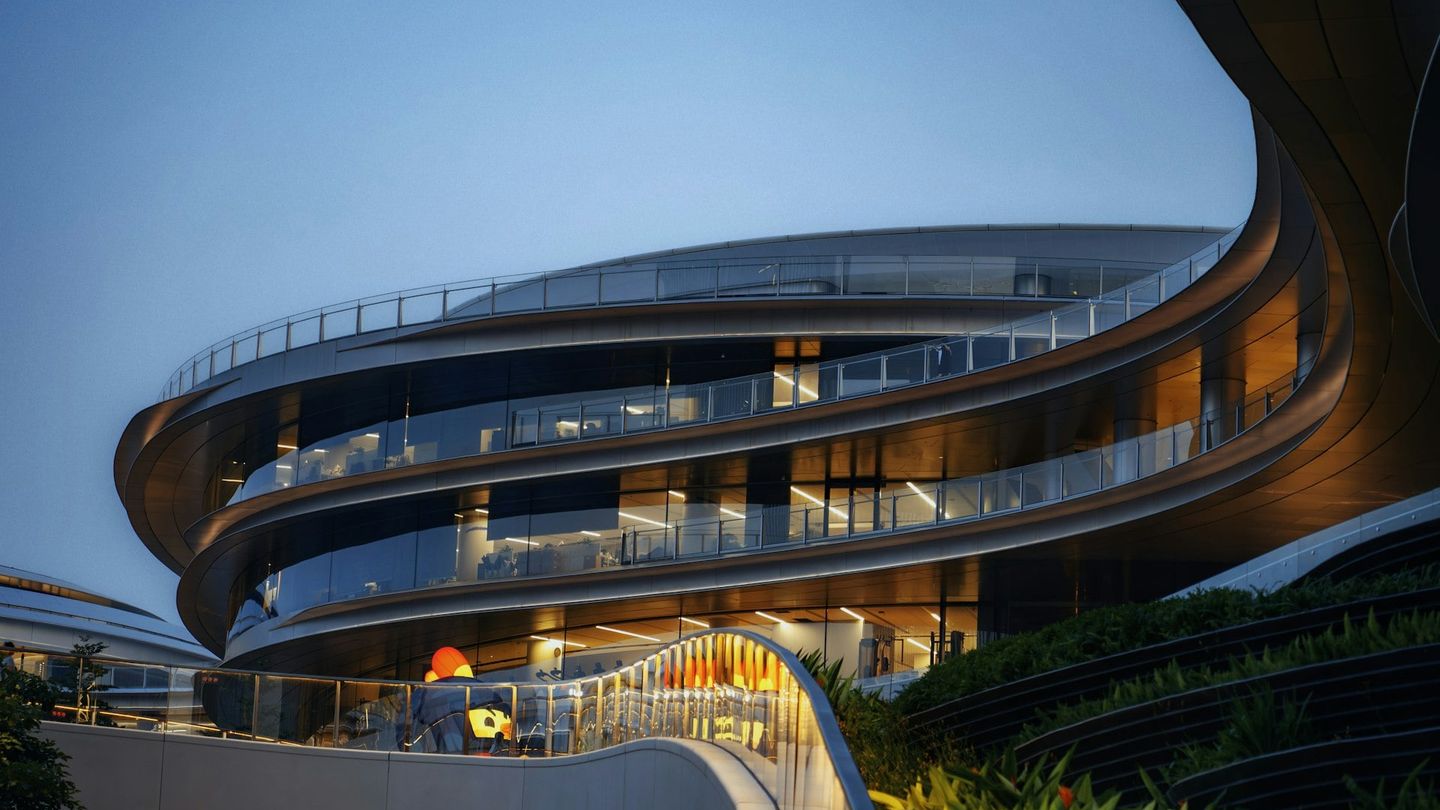 Bright modern office building exterior