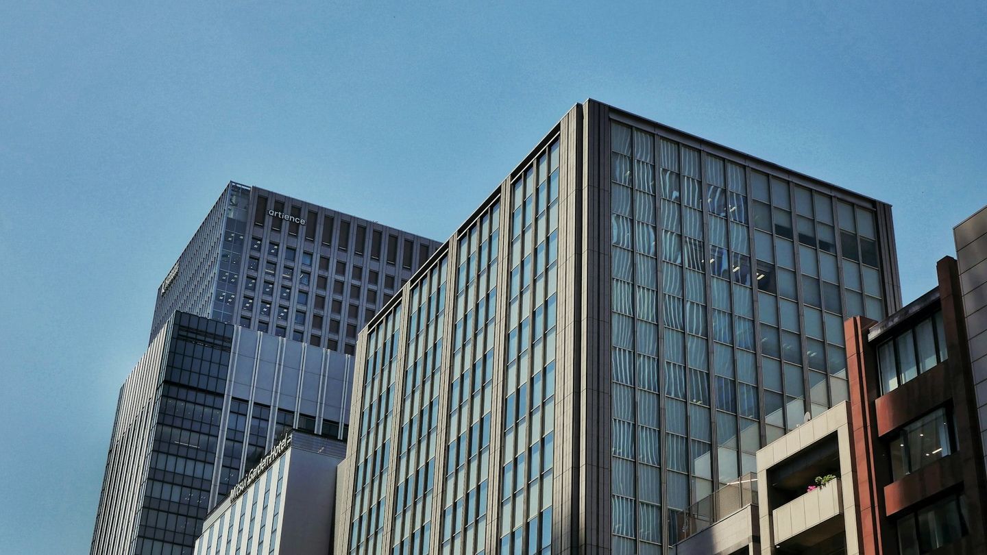 Bright modern office building exterior