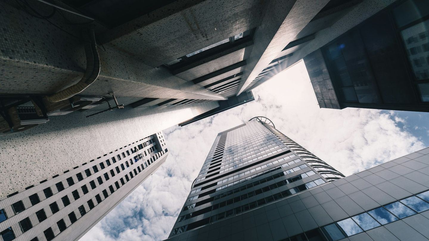 Modern skyscraper under bright daylight