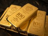 Shiny gold bar in sunlight