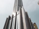 Modern skyscraper under bright daylight