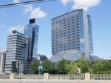 Modern office building under blue sky
