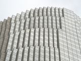 Modern skyscraper under bright sunlight