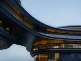 Modern office building under bright sky