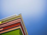 Modern office building under blue sky