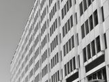 Modern office building under clear sky