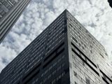 Modern office building under clear sky