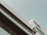 Modern skyscraper under bright daylight