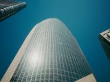 Modern skyscraper reflecting sunlight