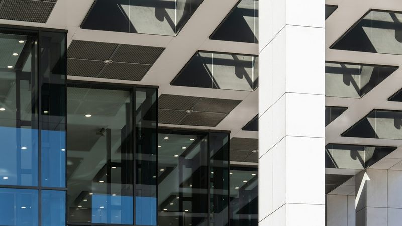 Bright modern office building exterior