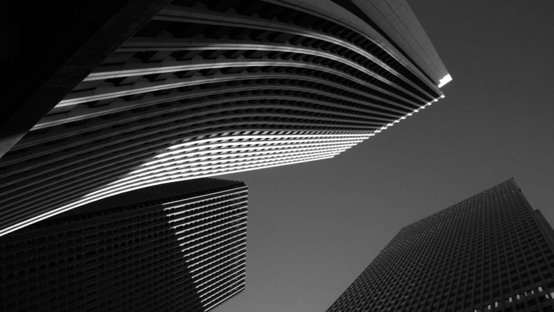 Modern skyscraper under bright daylight