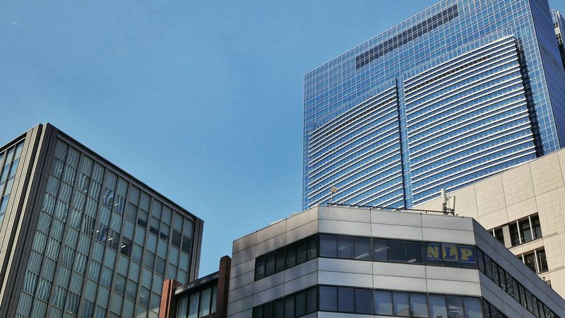 Modern office building with clear sky