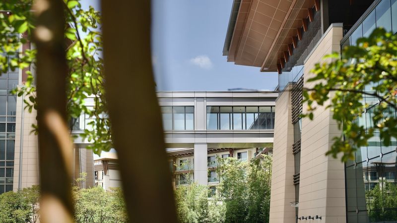 Bright modern office building exterior