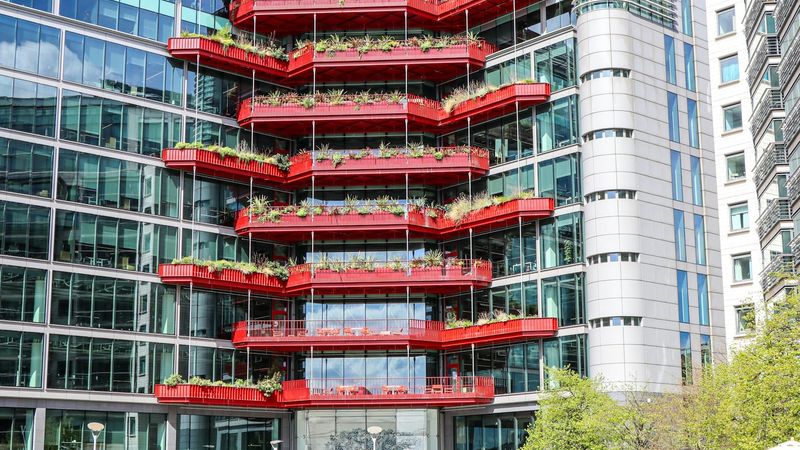 Bright modern office building exterior