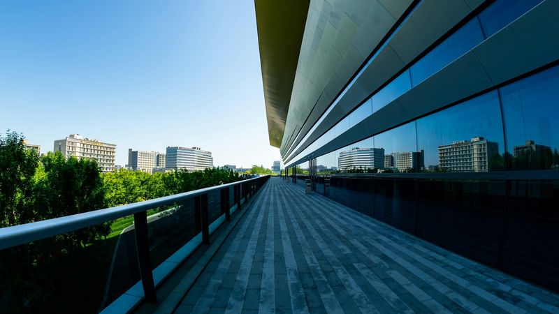 Bright modern office building exterior